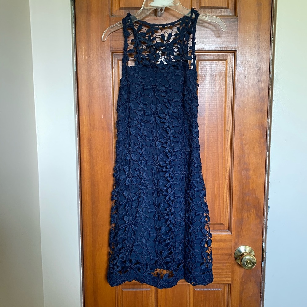 Hollister Navy Blue Lace Mini Dress